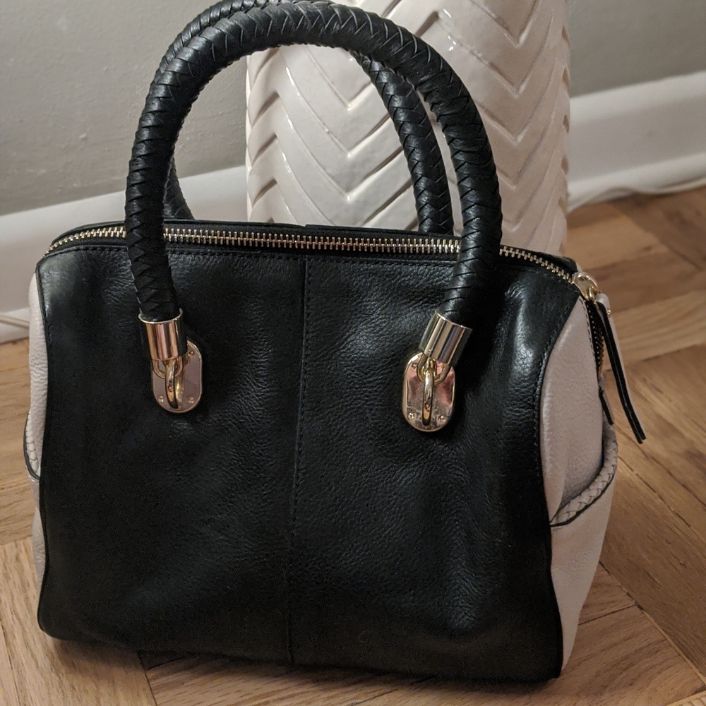 Cole Haan convertible black and cream satchel - Picture 2 of 8